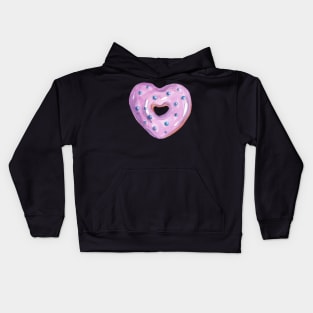 Blueberry heart donut Kids Hoodie